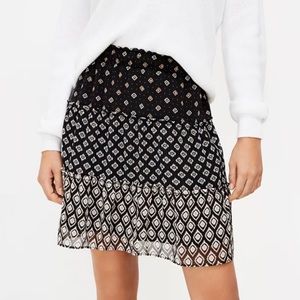 Loft Petite Patchwork Tiered Pull On Skirt